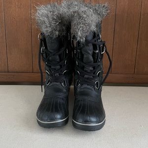 SOREL Tofino II Faux Fur Lined Black Waterproof Boot (Women) Sz 9